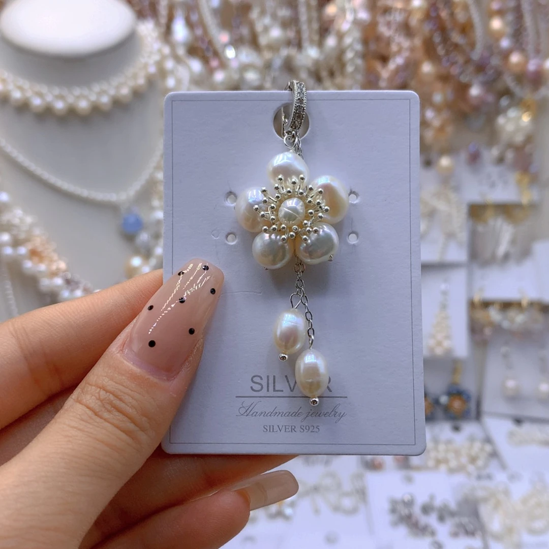 银S925镶嵌耳饰淡水珍珠