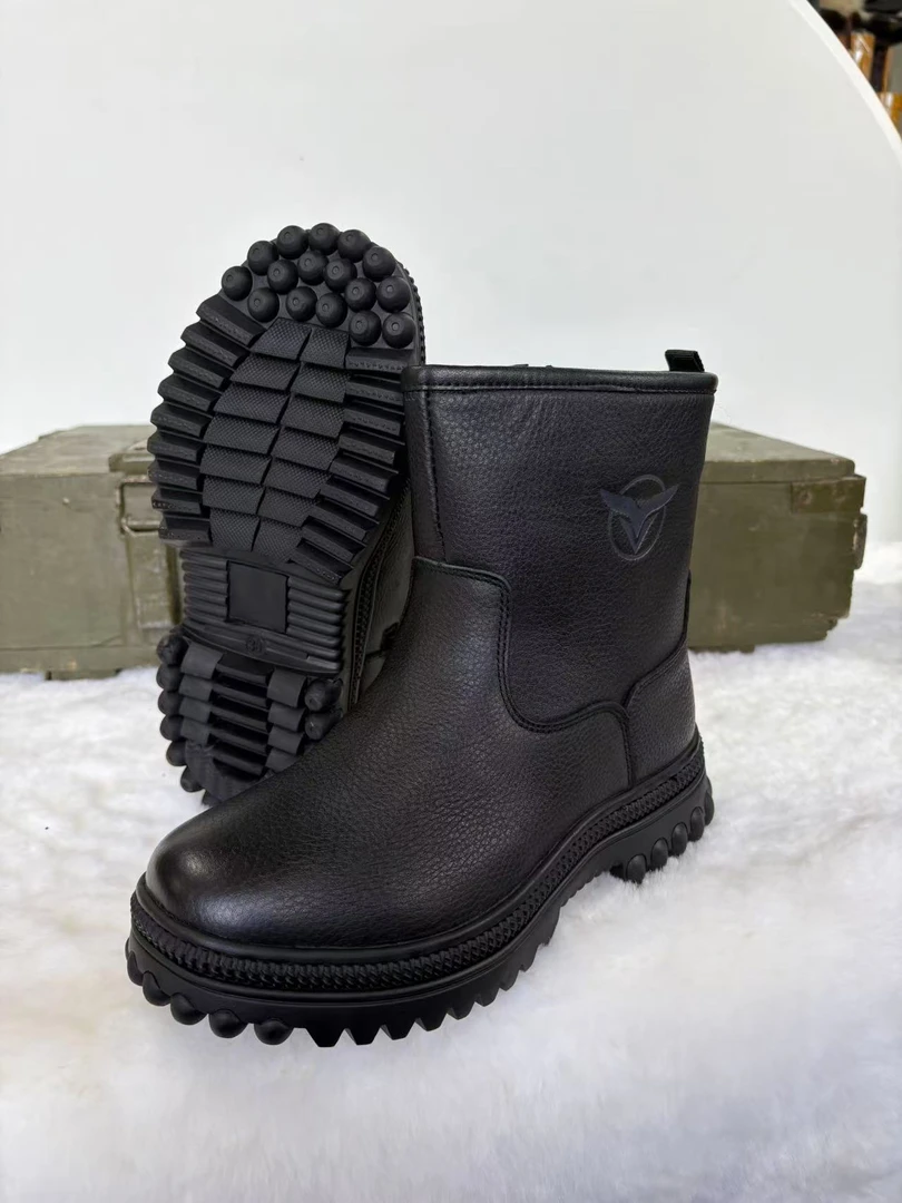 冬季加厚侧拉链防滑羊毛棉靴(6017)