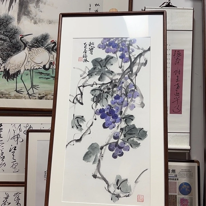 绘画带框手绘9247
