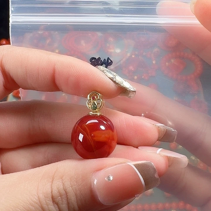 南红玛瑙18K金镶嵌15+