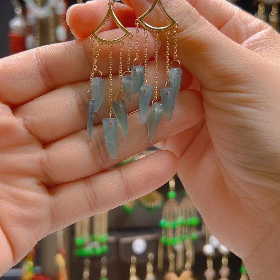 翡翠合金耳坠翡翠