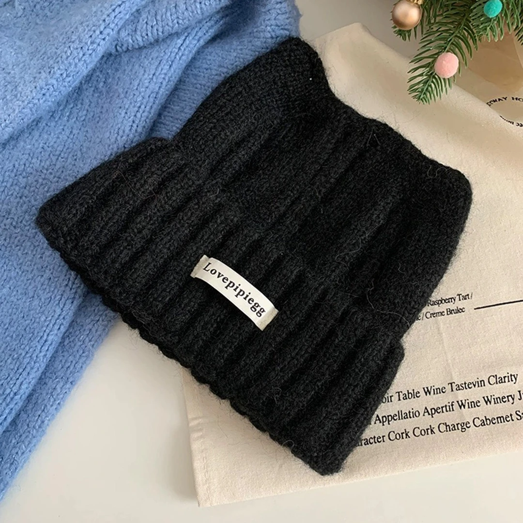 B014针织帽无檐秋冬季帽子情侣圣诞风ins秋冬女日系冬季