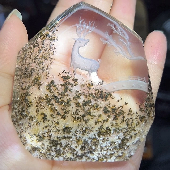 未镶嵌大型摆件（非配饰）水晶一鹿有你