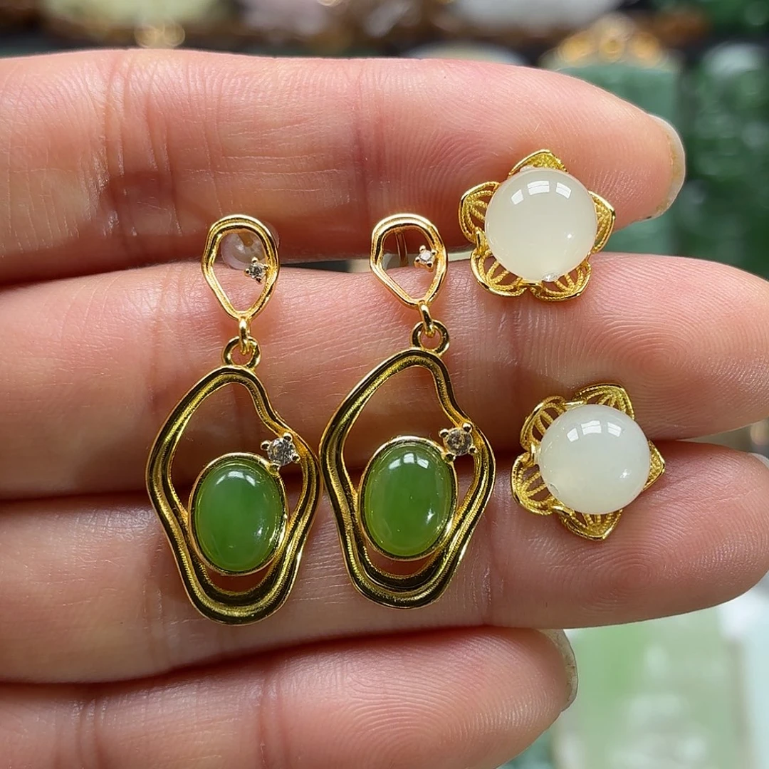 和田玉银S925镶嵌颈饰