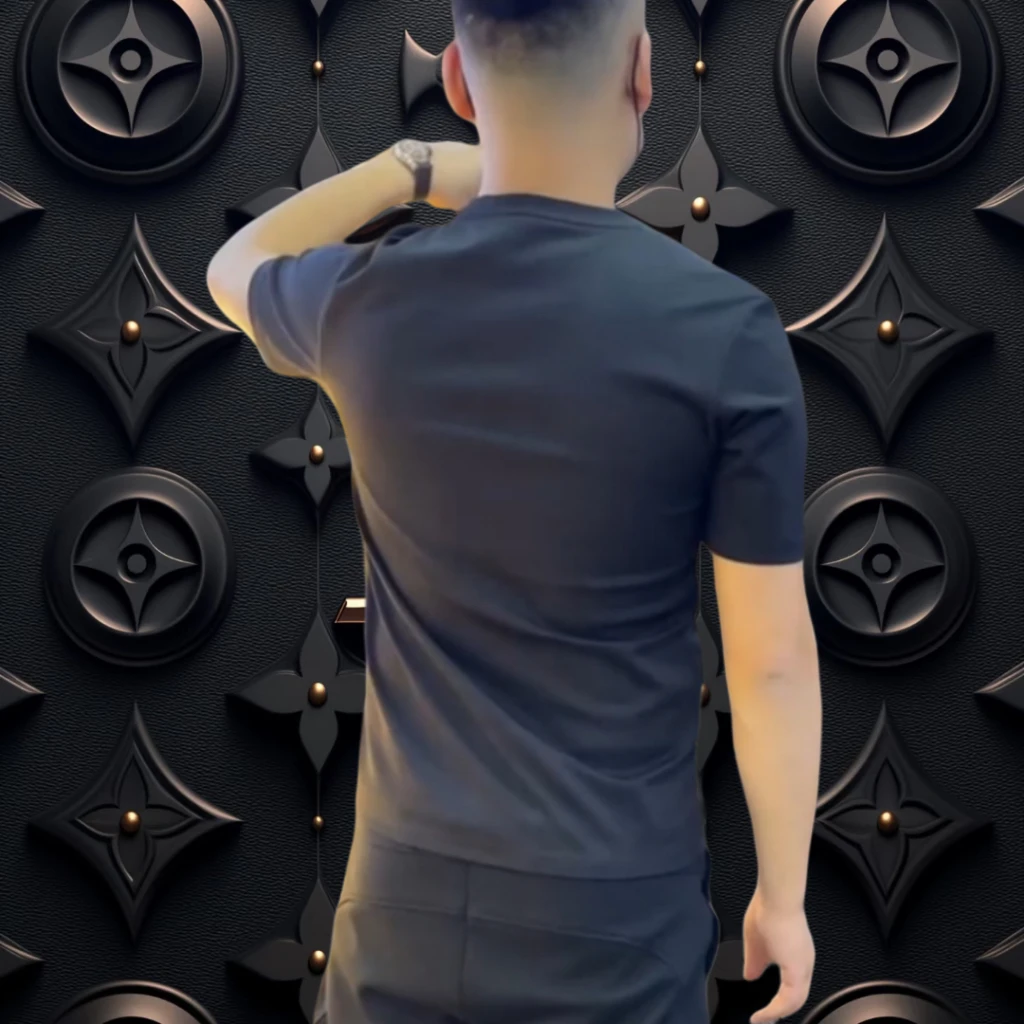 2025新款美式潮牌重磅短袖T恤男夏季修身印花百搭体恤纯棉半袖男