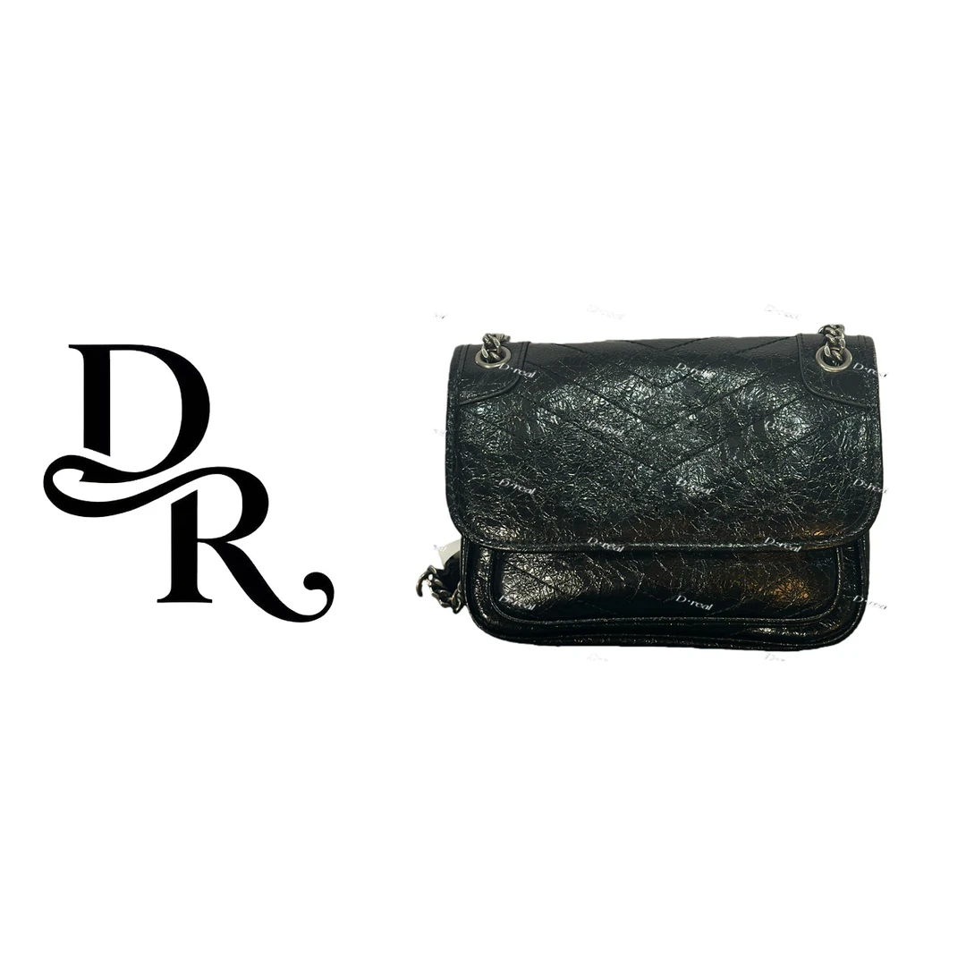 Dreal-原创设计高定真皮包/22cm-NK小-阳-黑