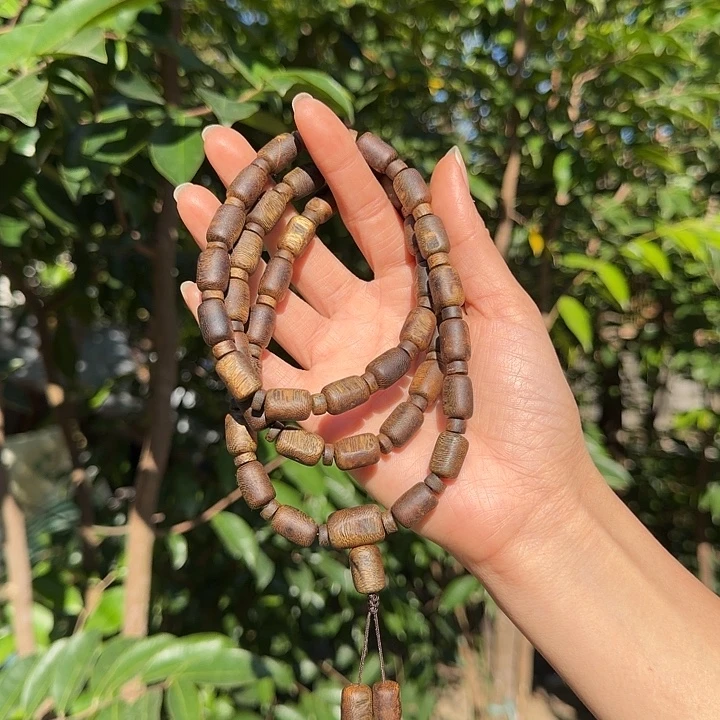 沉香手串老白奇金丝红油老板头金砖珠一条35克➕