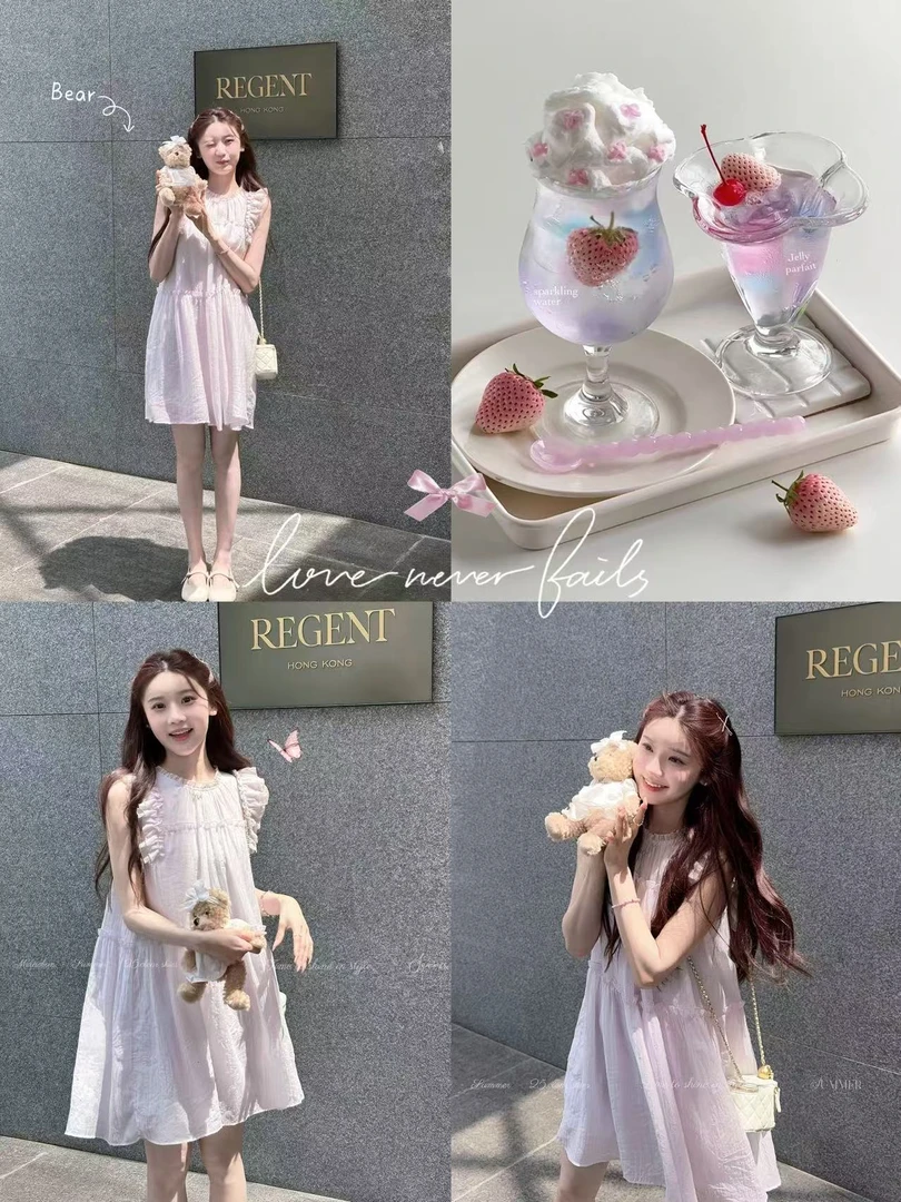 妖精的美美【香氛玛卡龙】奶乖奶乖的温柔甜美小飞袖娃娃连衣裙