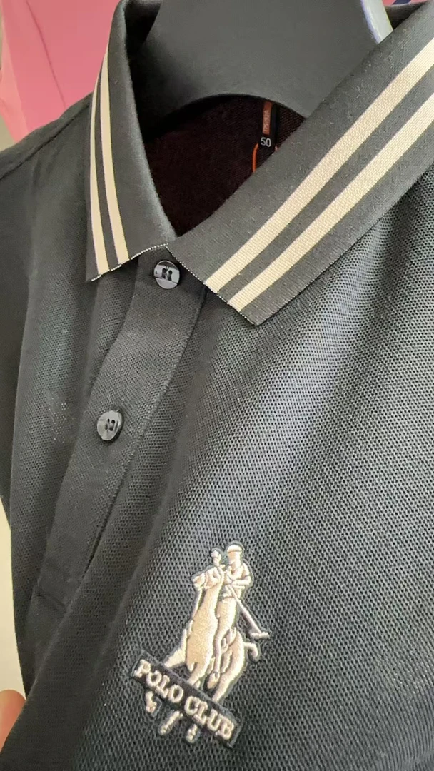 姗姗推荐/翻领刺绣青年男女同款时尚高贵经典百搭POLO衫M0009