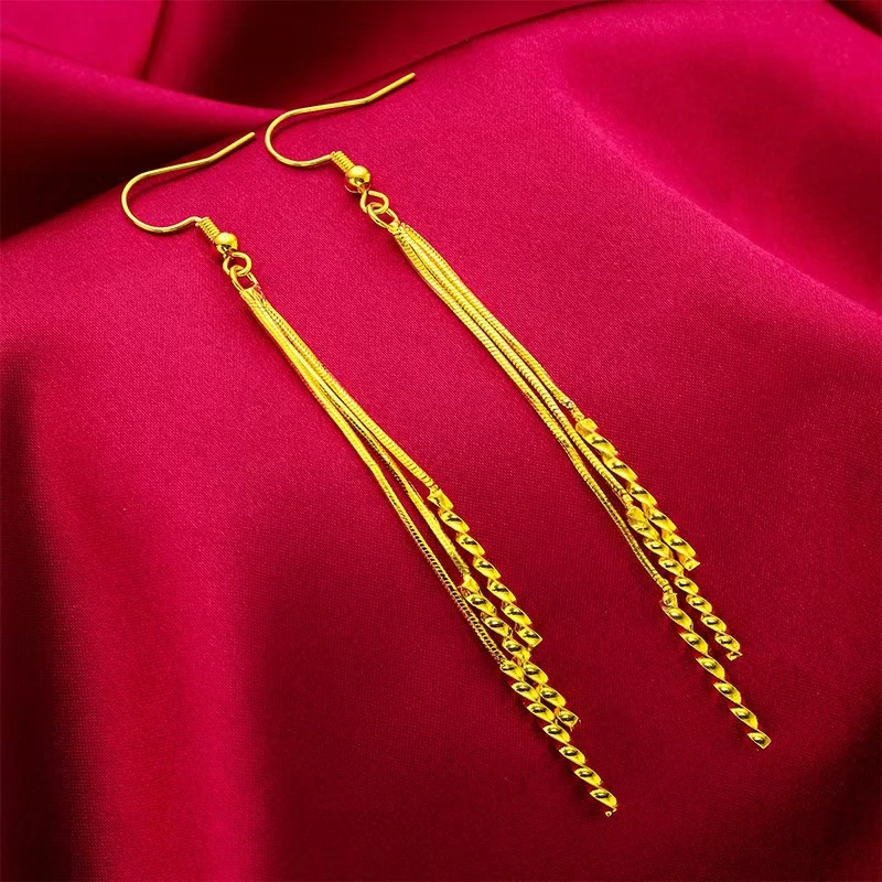 铜合金耳饰 铜合金耳饰长款流苏螺旋吊坠【蛇骨链耳环】气质女款