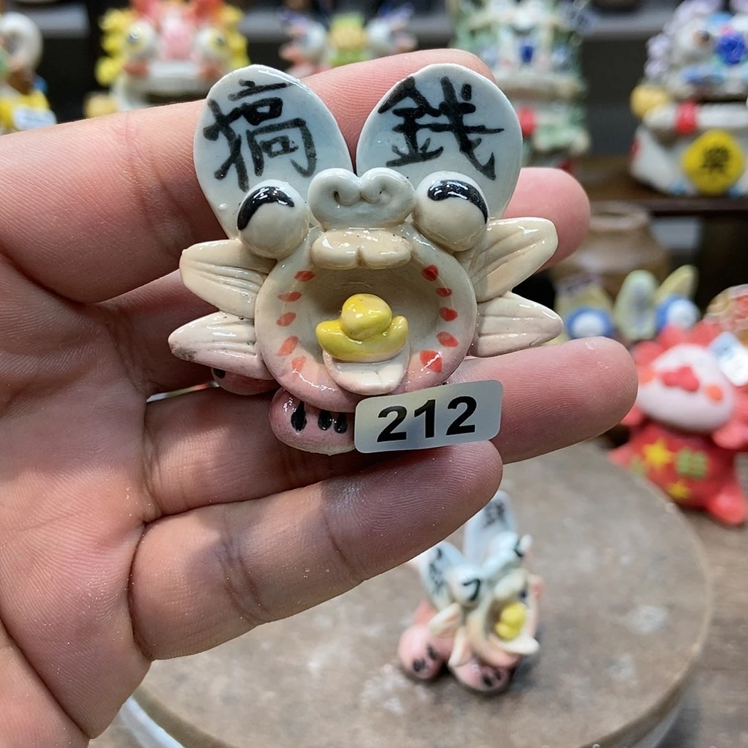 摆件直播间手工抽象陶瓷摆件212