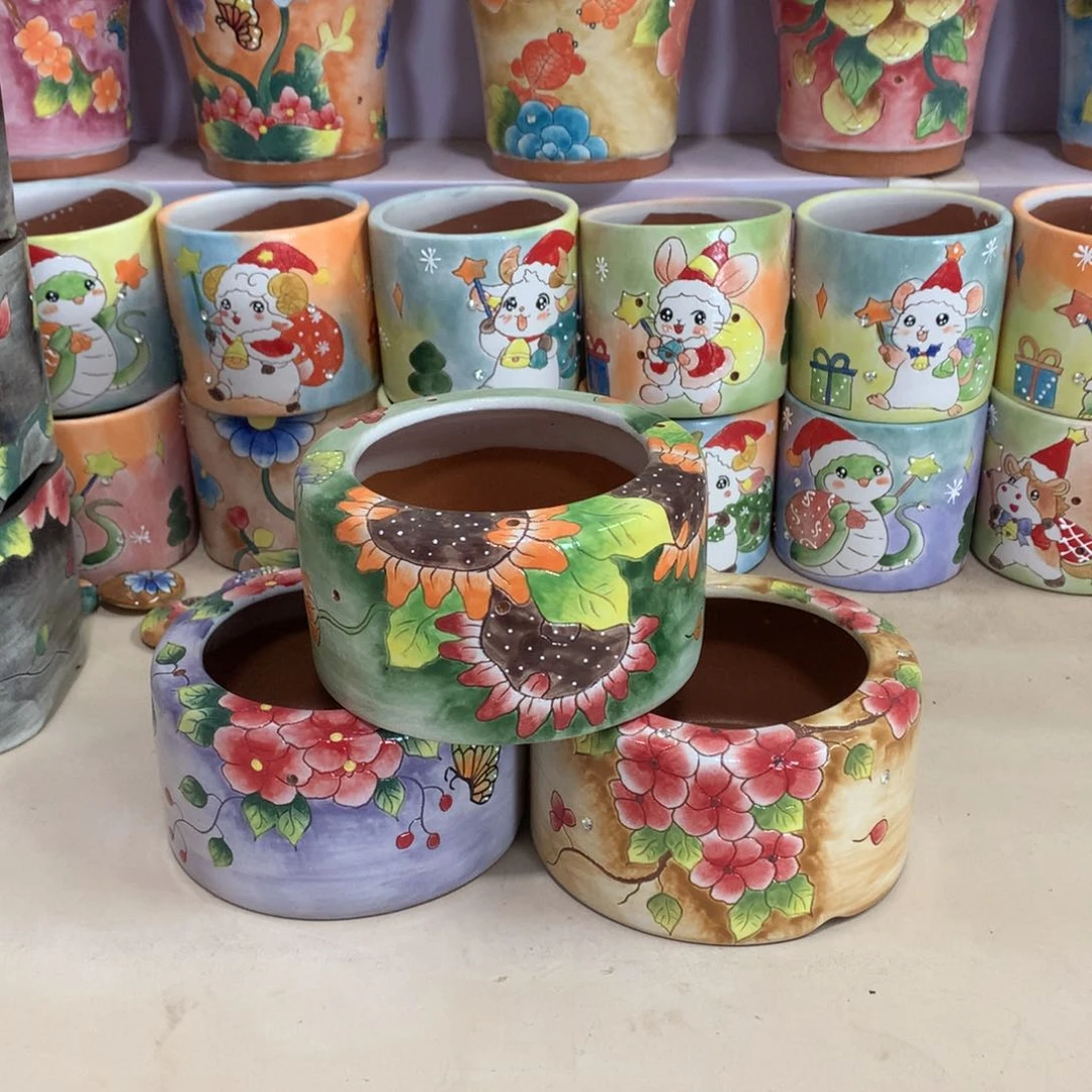 福利花盆，手绘花盆