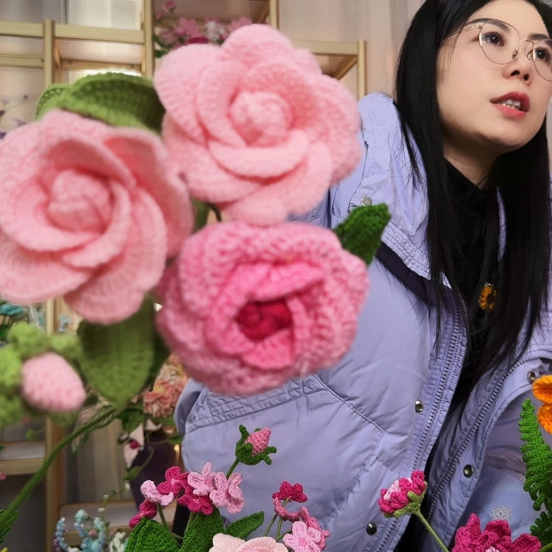 纯手工钩织钩织花束