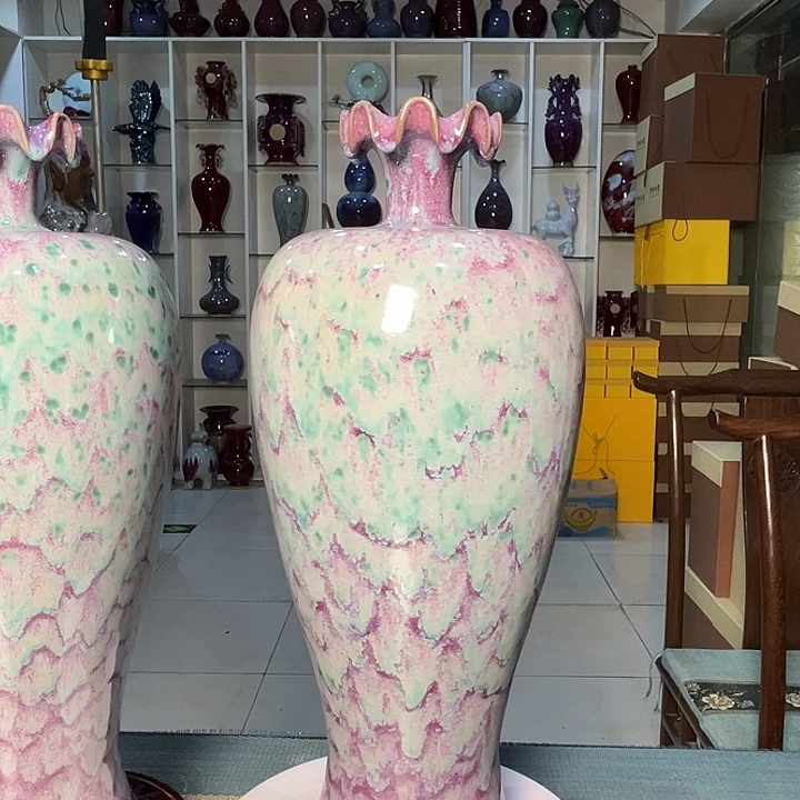 幸***福钧瓷瓷片钧瓷摆件钧瓷摆件