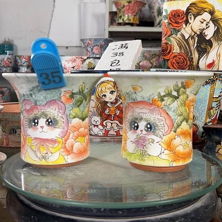 景德镇手绘花盆性价比超高的直播间