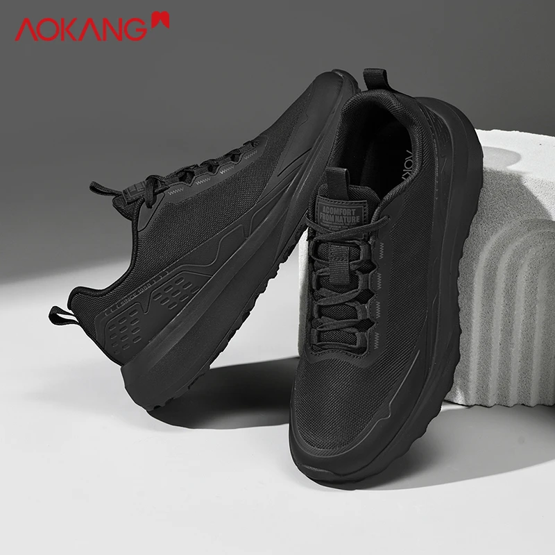 Aokang/奥康官方正品2025秋冬新款轻便增高带减震运动风网面鞋