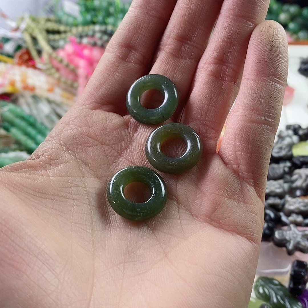 玛瑙/玉髓珠宝半成品合金一个8.5×18和田玉跑环E285