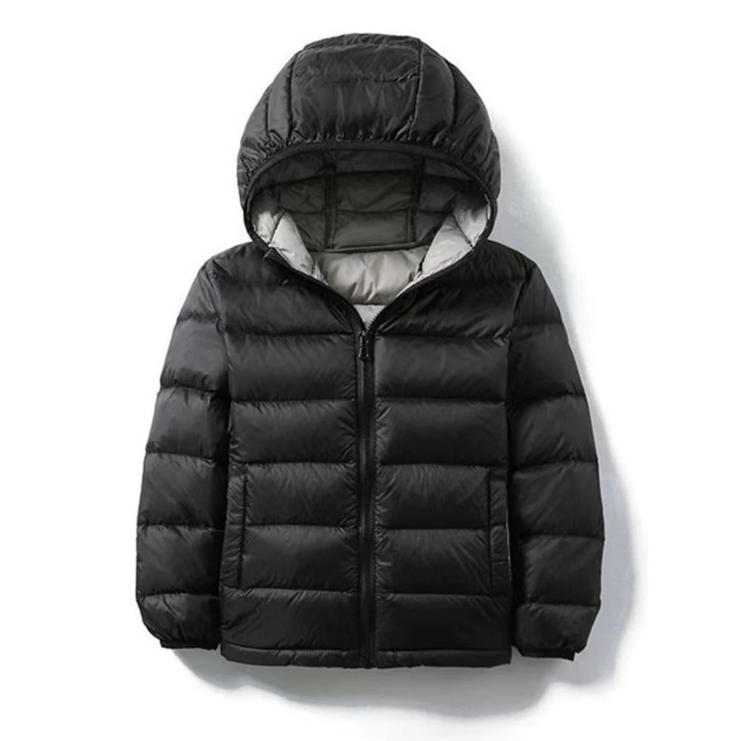 12岁男童羽绒服秋冬新款儿童薄羽绒服连帽男孩短中大号儿童女孩90