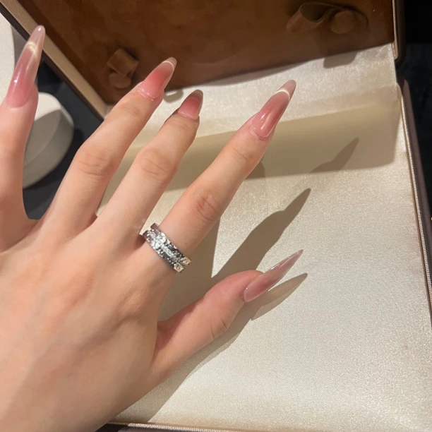 铜合金戒指 高定重工百搭龙鳞款碎冰冰闭口戒