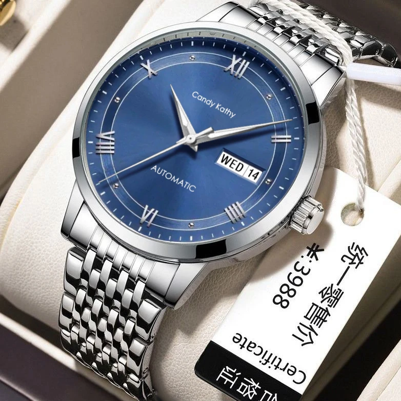 商务大气男士双日历镂空陀飞轮全自动机械表手表 832