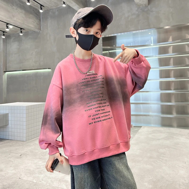 男童帅气卫衣春秋款2025新款洋气中大童男春装潮酷休闲长袖打底衫