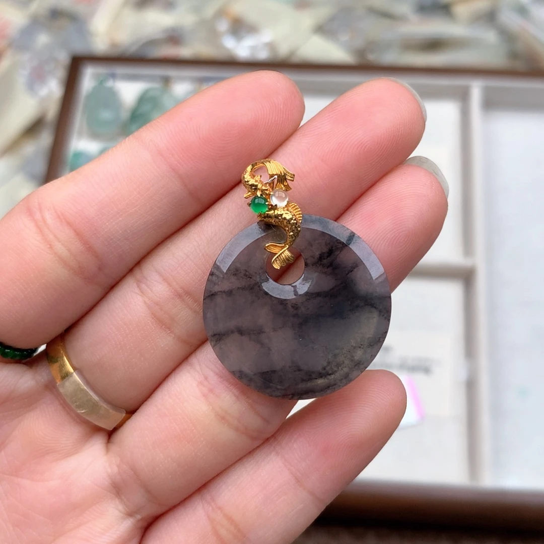 【闪购商品】18K金镶嵌挂件翡翠