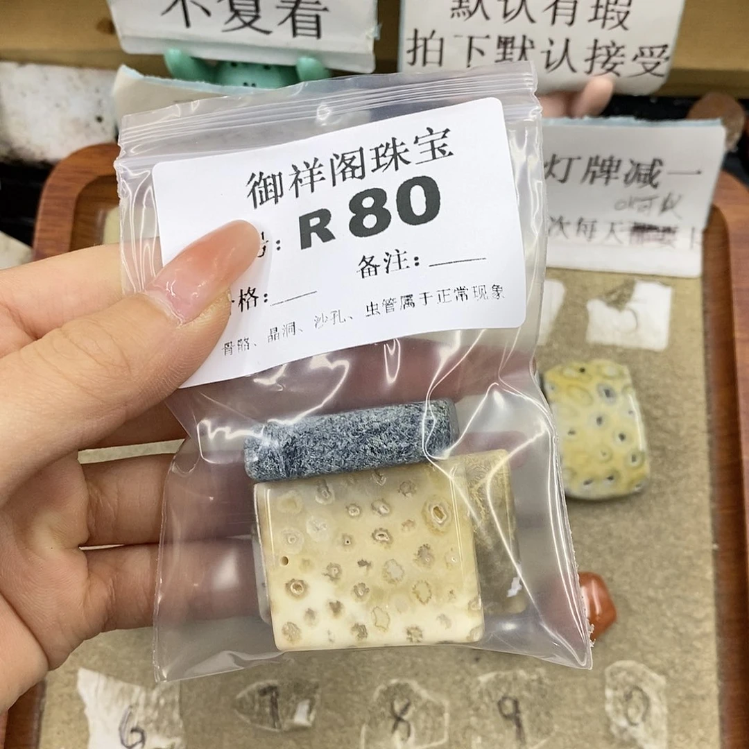 硅化珊瑚（珊瑚玉）未镶嵌颈饰一****儿