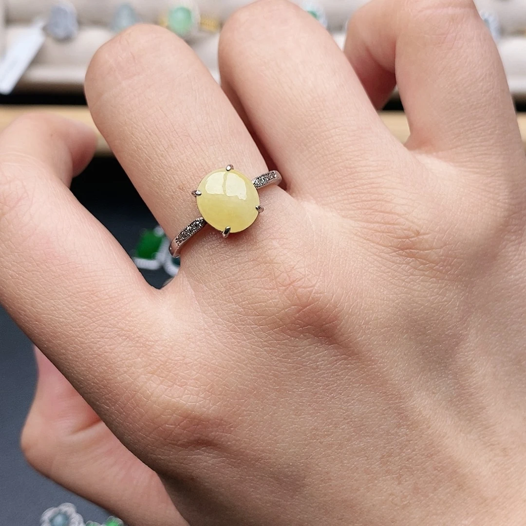 翡翠银S925镶嵌戒指