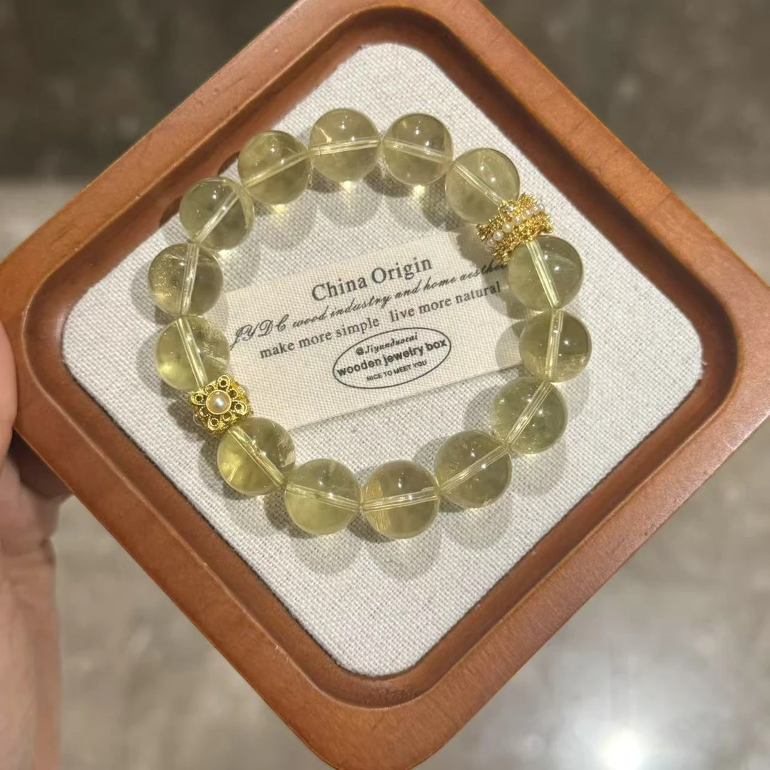 天然柠檬黄水晶设计款手链女闺蜜气质 温柔 配鉴定证书 礼盒装