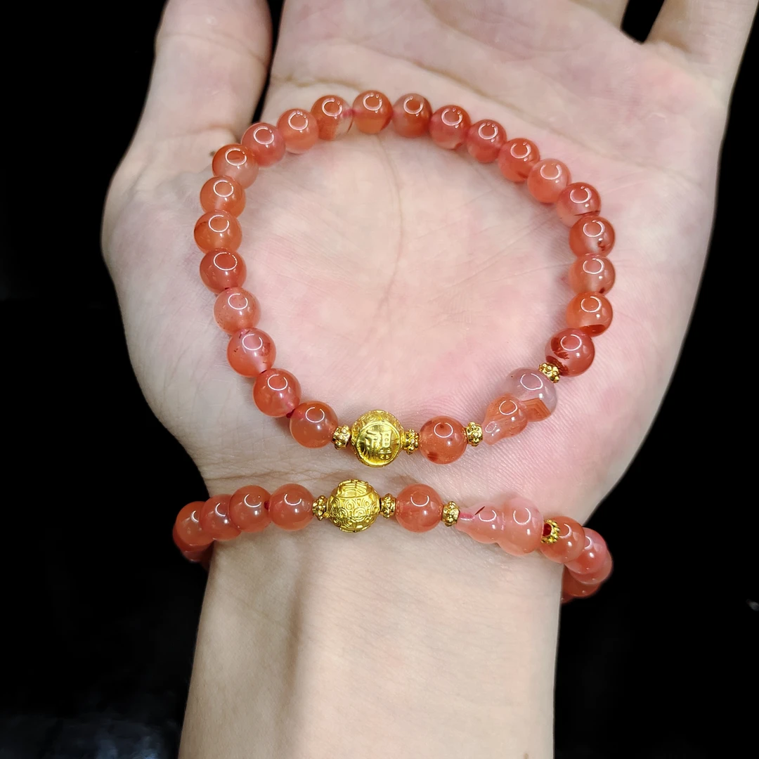 【李想精选】南红DIY单圈手串X9【多样性发其一】约7mm