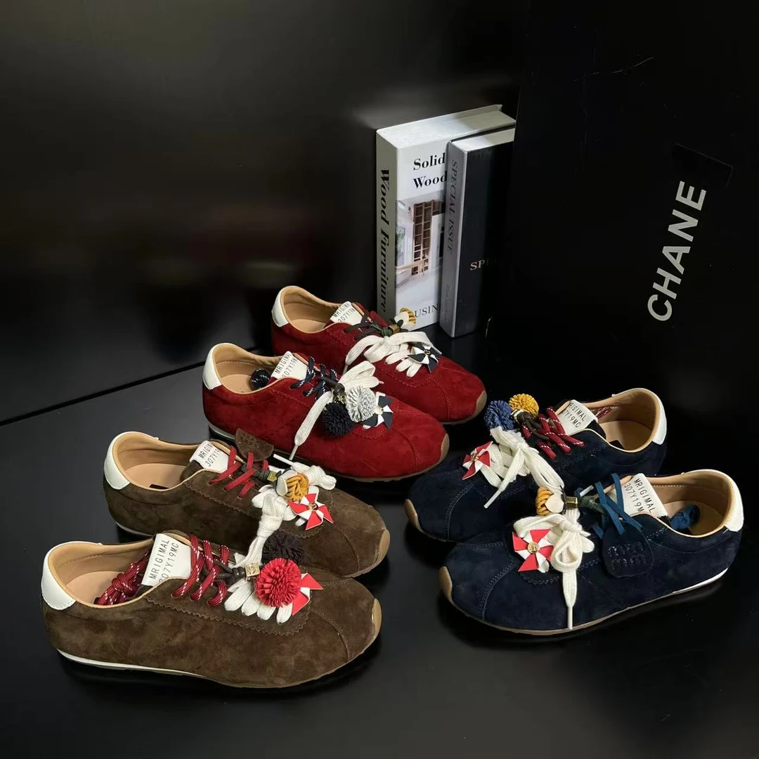 【秋日果酱】德训鞋女羊皮平底2025秋休闲软底舒适真皮板鞋73-78