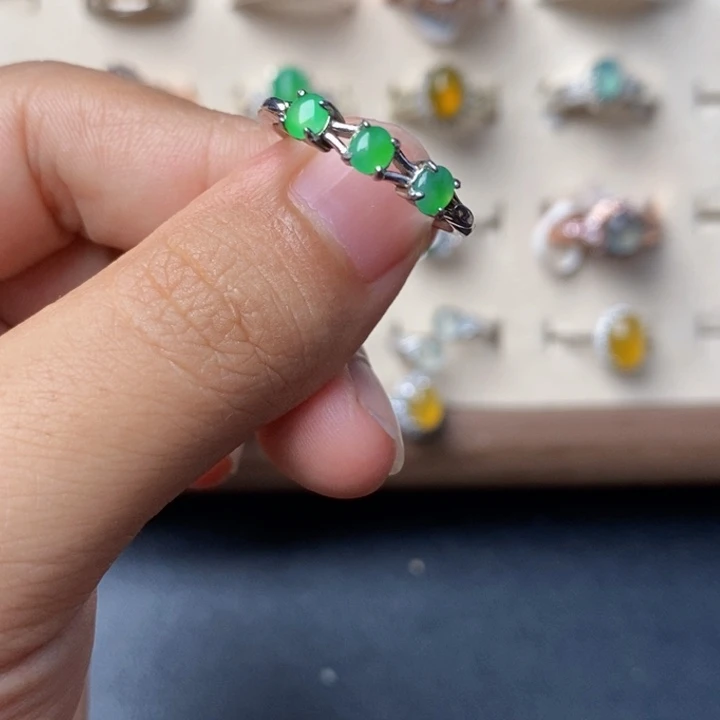 翡翠戒指银S925镶嵌