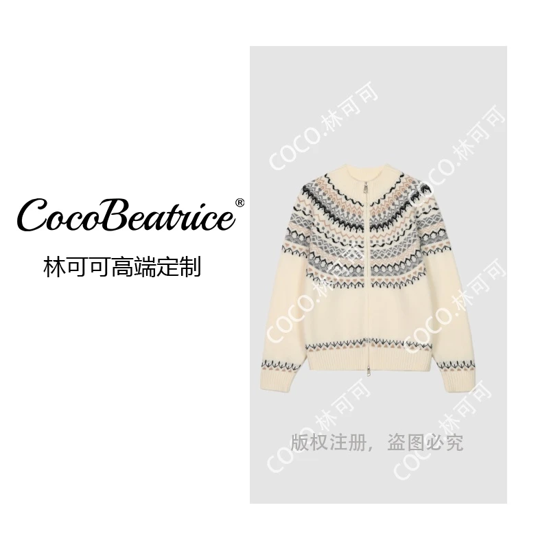 【COCO林可可】蔷薇费尔岛&CHAO显白设计师款加厚针织衫开衫9002
