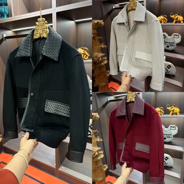 「星漓轻奢出品」6881/XINGLI/2025/高端欧货编织皮男士薄棉夹克