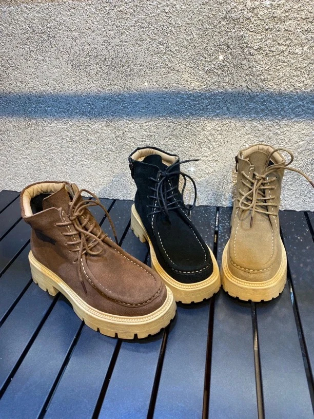 583-3小短靴新款百搭复古磨砂绒面马丁靴英伦风休闲靴子高帮女鞋