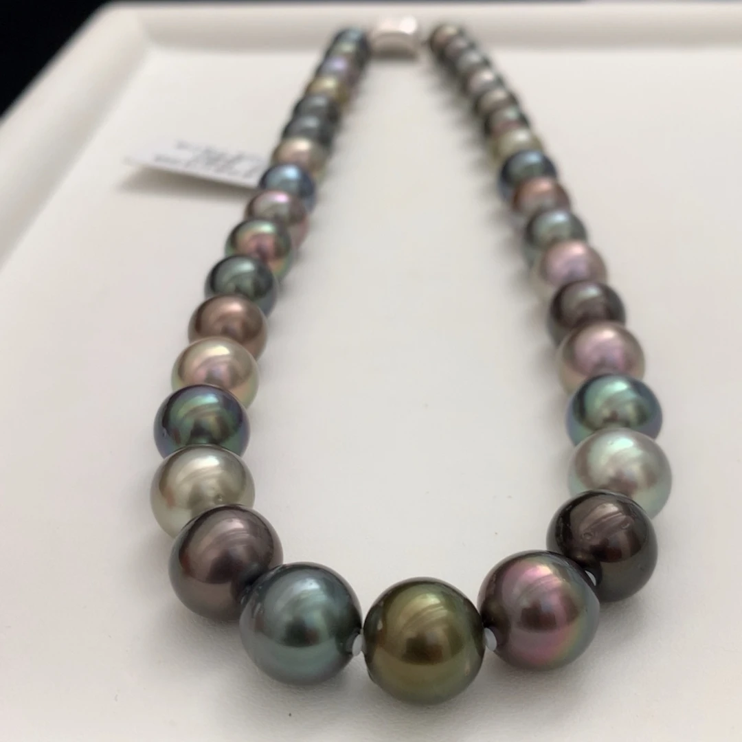 未镶嵌颈饰海水珍珠10.8mm黑珍珠项链