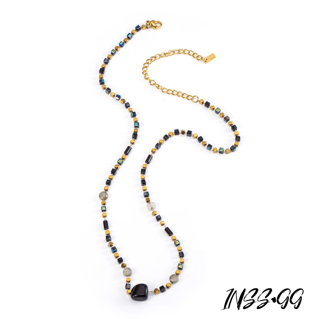 钛钢仿水晶项链 凤梨专属新款美拉德轻奢时尚项链X141