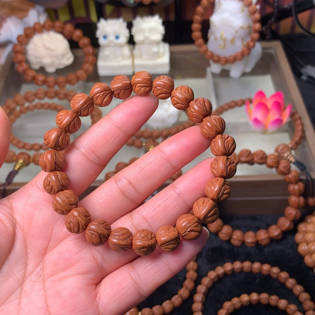 原****桃核吊坠玉龙脊手串11