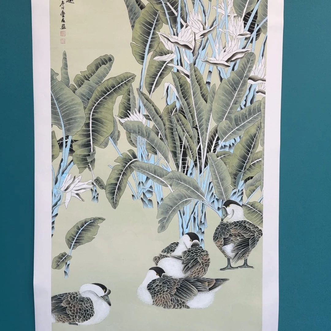 国画李庆友四尺花鸟