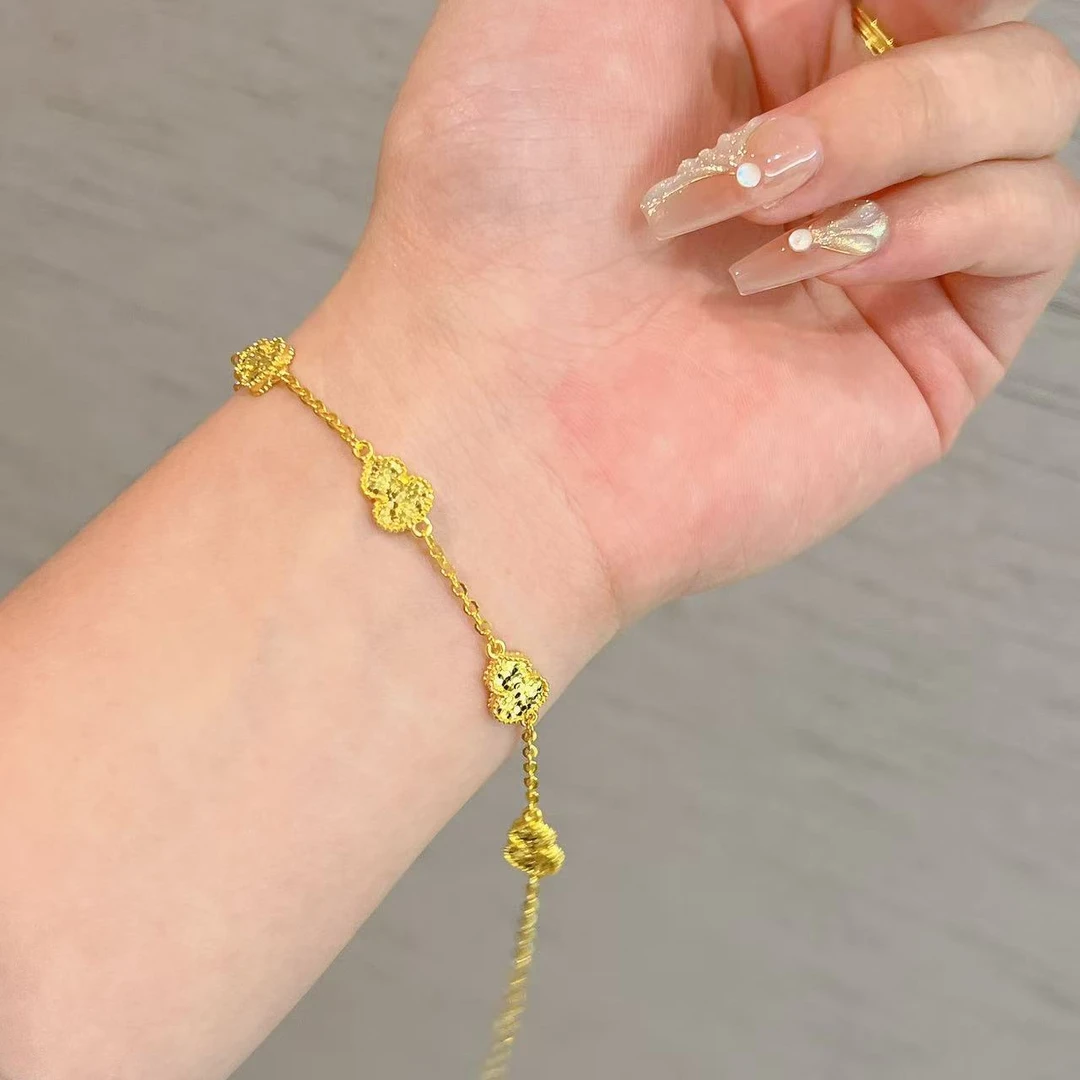 不支持七天无理由【碎冰葫芦黄金手链】足金999 多样性发一！