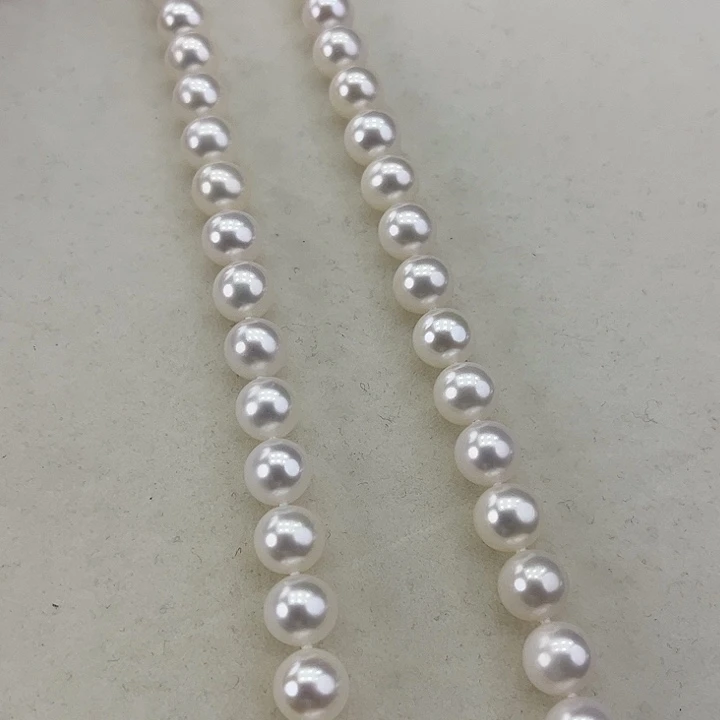淡水珍珠颈饰银S925镶嵌卡9极光冷白高品