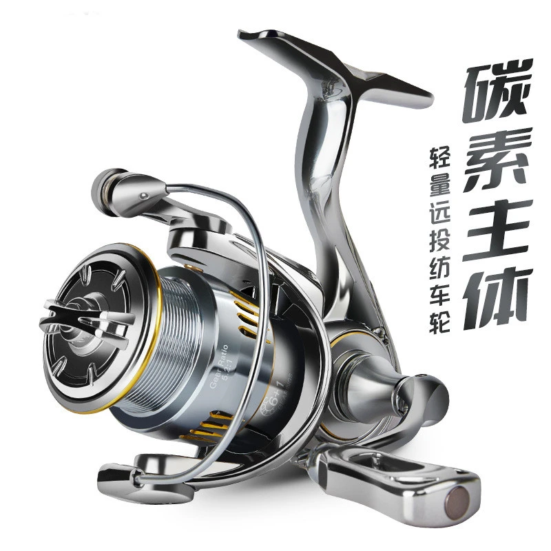 纺车轮斜口浅线杯远投路亚碳素超轻鱼线轮旋入式微物小高尔夫三代