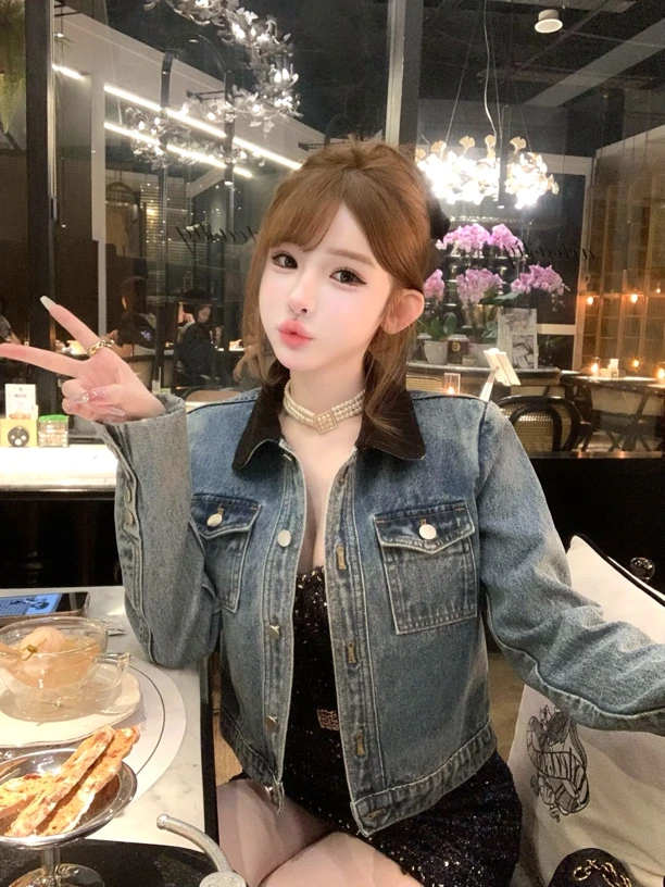 TUTU【YB1K＋私服】春夏百搭时尚重工水洗做旧复古牛仔外套#WT1346