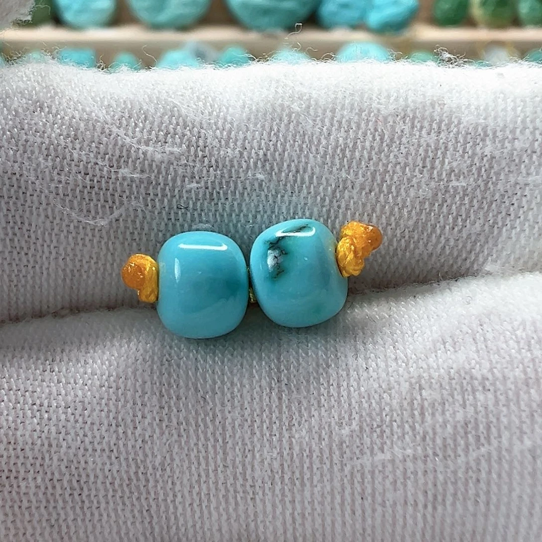 未镶嵌绿松石老型对珠6.5x5.2mm