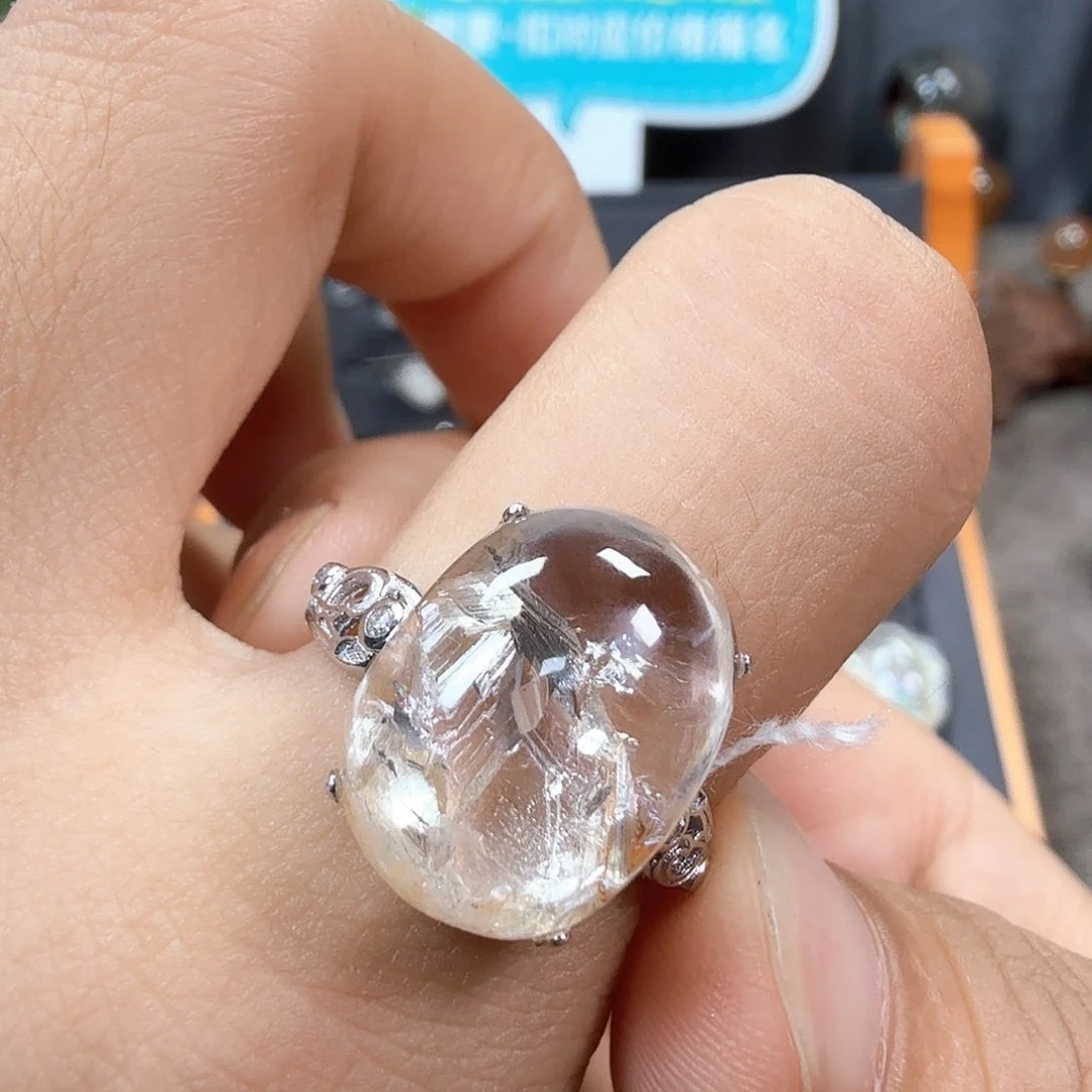 水晶戒指银S925镶嵌