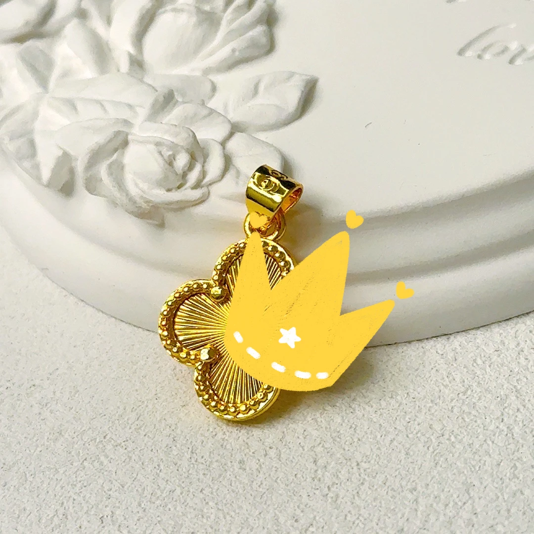 精工镭射小草吊坠-D004