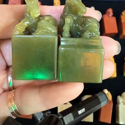 A***為寿山石寿山艾叶绿