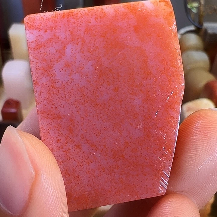 印石寿山石水冻桃花