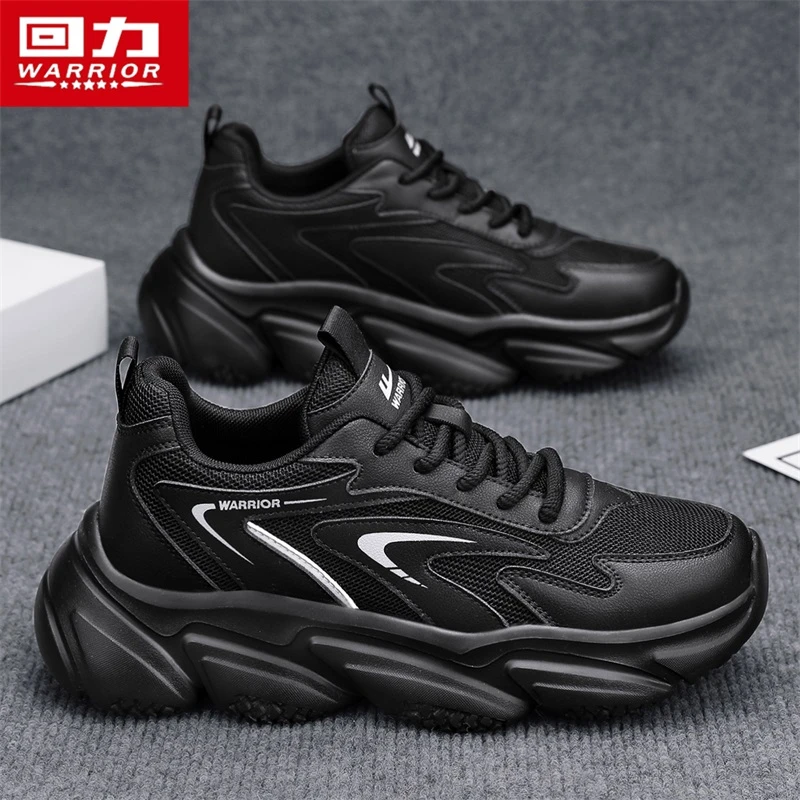 回力运动鞋男鞋2025冬季新款黑武士跑步休闲鞋男士百搭厚底老爹鞋