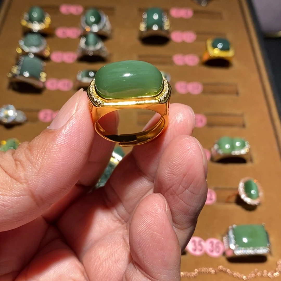 逸***生和田玉（碧玉）未镶嵌戒指